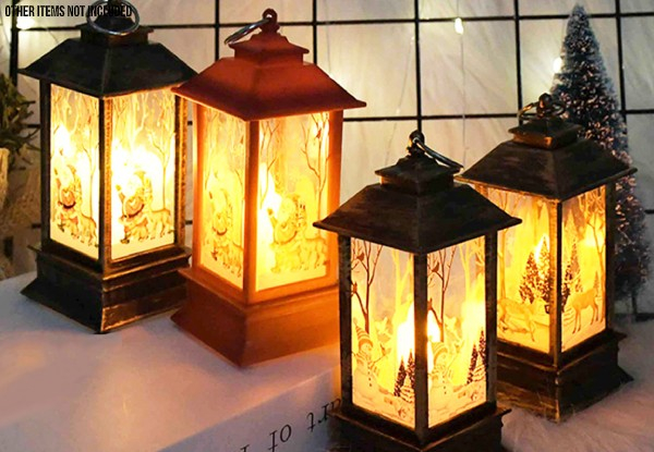 Christmas Decoration Retro LED Lantern - Four Styles & Two Sizes Available