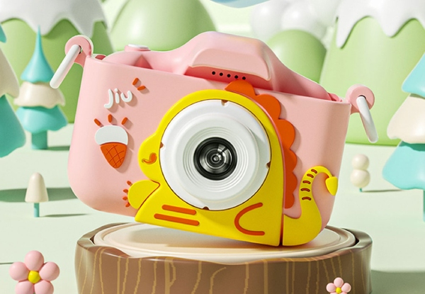 Kids Dinosaur Camera with 64GB Memory Card - Available in Three Colours & Options for Two-Pack