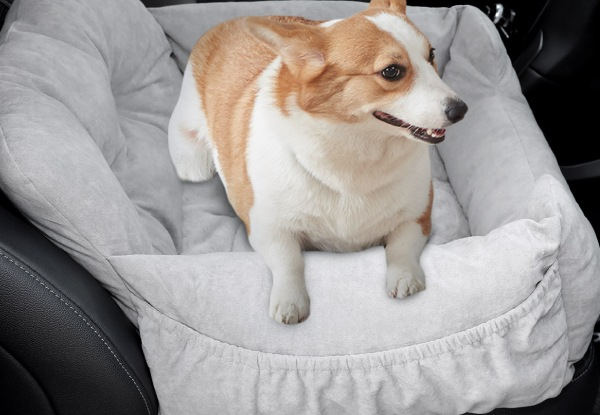 Portable Pet Car Seat Bed with Safety Straps - Two Colours Available