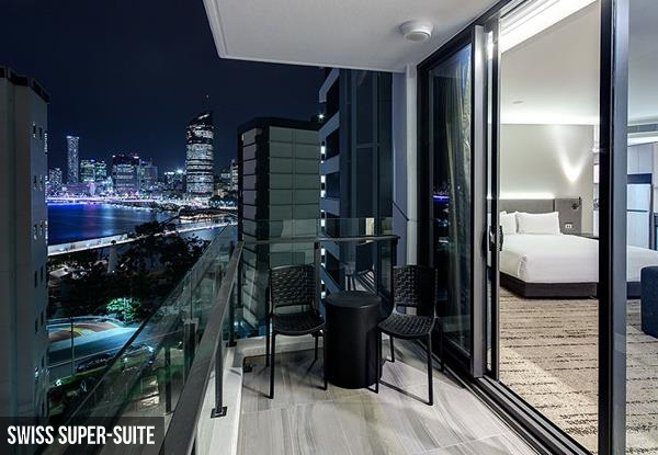 One-Night Brisbane Escape for Two People in a Superior Room - Options for Deluxe Room or Swiss Super-Suite & up to Three Nights