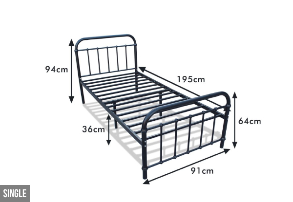 Darcy Metal Bed - Two Sizes & Two Colours Available