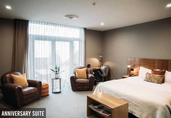 One-Night Luxury New Plymouth Stay for Two in a Premium Suite incl. WIFI, Gym Pass & $50 Food and Beverage Voucher - Option for 1 Night in a Feature Suite with $50 Food & Beverage Voucher - Option for 2 Night Stay - Valid from 1st May 2024