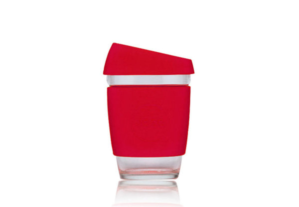 350ml Reusable Glass Coffee Cup - Option for Two & Five Colours Available with Free Delivery