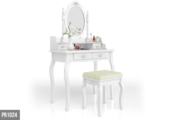 Dressing Table with Stool - Three Styles Available