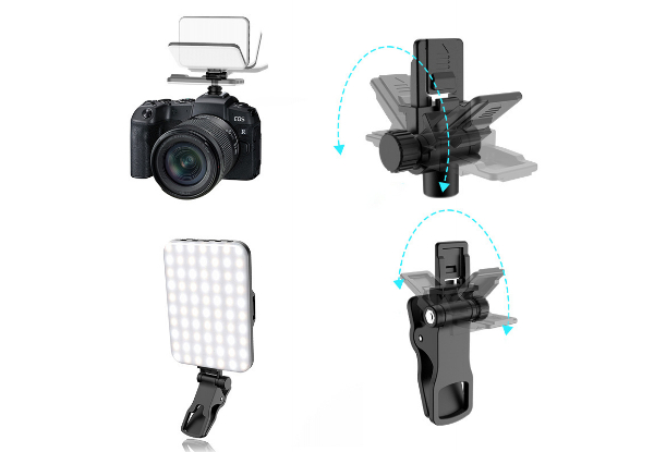 LED Portable Selfie Light with Clip - Three Colours Available