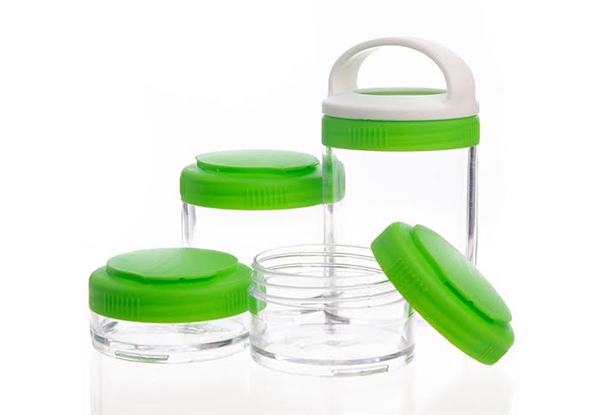 Set of Four Stackable Snack Containers - Two Options Available
