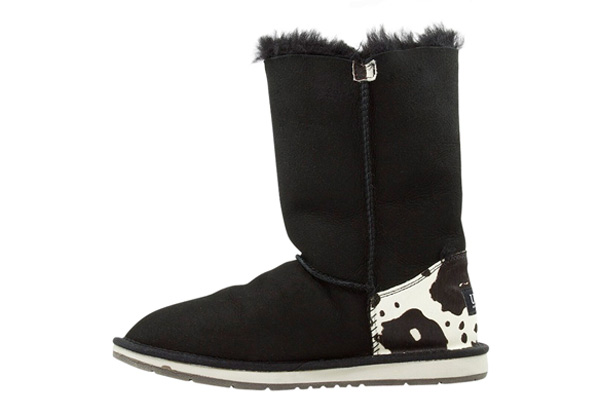 Auzland Women’s 'Basia' Cow Print Australian Sheepskin ¾ Button UGG Boots