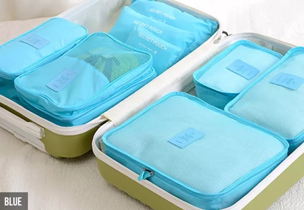 Six-Piece Water Resistant Travel Organiser Set - Four Colours Available & Option for Two-Pack