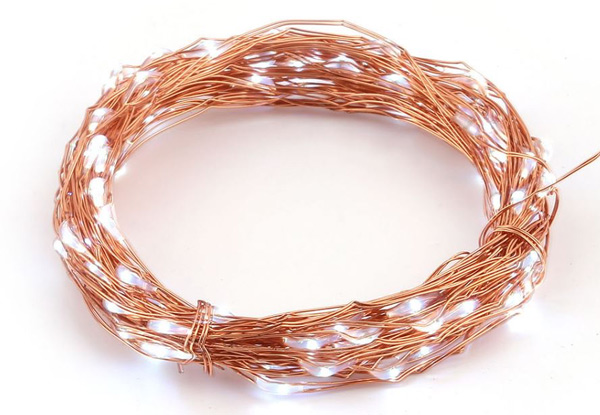 Solar-Powered Copper Seed String Lights