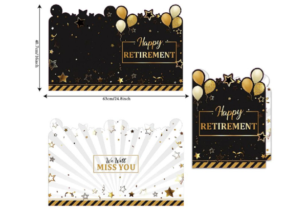 Large Happy Retirement Celebration Card - Option for Two-Pack & Two Colours Available