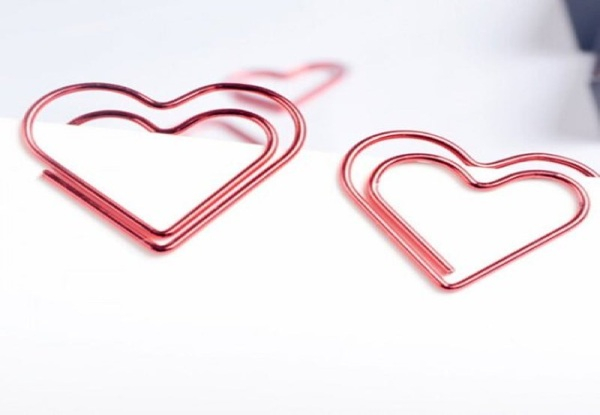 12 Piece Heart Shape Bookmark Clip