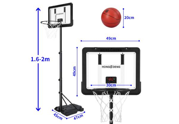 Basketball Hoop Ring 1.6-2m Stand System with Scoreboard