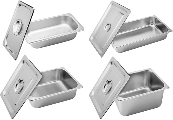 Stainless Steel Cooking Pan With Lid - 12 Sizes Available