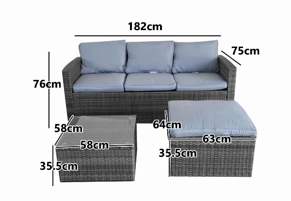 Three-Piece Reo Outdoor Furniture Set with Storage
