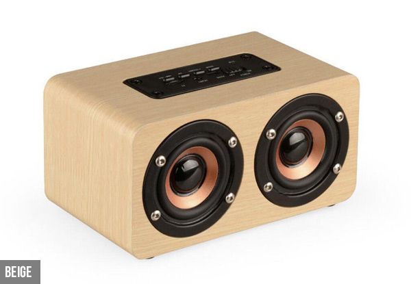 Wood-Look Bluetooth Speaker - Two Colours Available with Free Metro Delivery