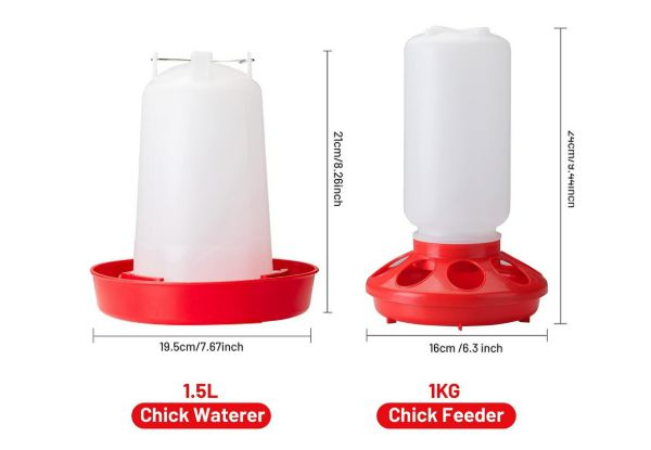 1L Chick Feeder & 1.5L Chicken Waterer Kit