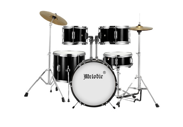 Melodic Kids Classic Five-Piece Drum Set Kit with Stool - Two Colours Available