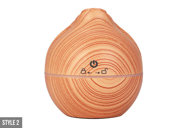 Aromatherapy Diffuser with LED Light - Four Styles Available with Free Delivery