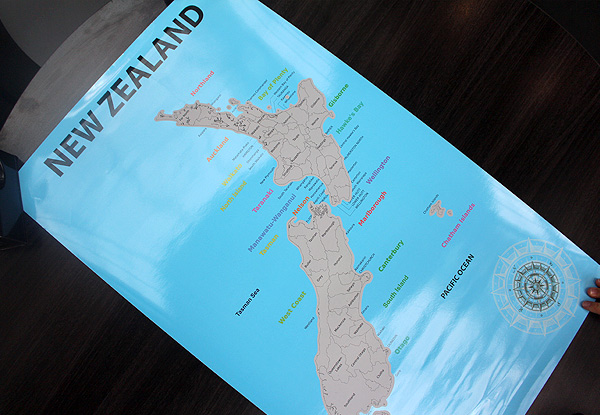 New Zealand Scratch Map with Free Delivery