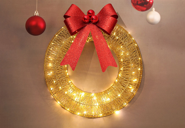 LED Christmas Wreath Decor - Two Colours Available