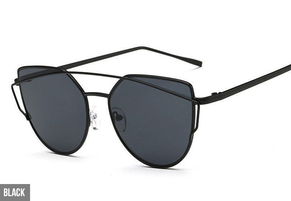 One Pair of Cat Eye Mirrored Sunglasses - Seven Colours Available