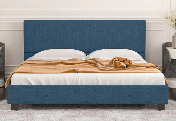 Banff Linen Bed Frame with Headboard - Available in Four Colours & Two Sizes