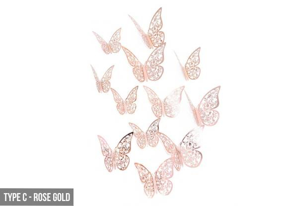 3D Hollow Butterfly Wall Stickers - Three Colours & Three Styles Available