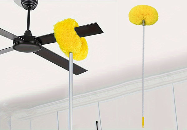 Microfibre Ceiling Fan Duster with Extendable Pole - Eight Colours Available