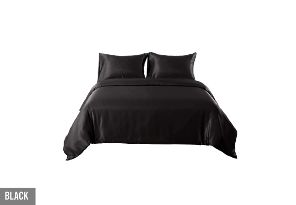 95GSM Four-Piece Satin Sheet Set - Two Colours & Two Sizes Available