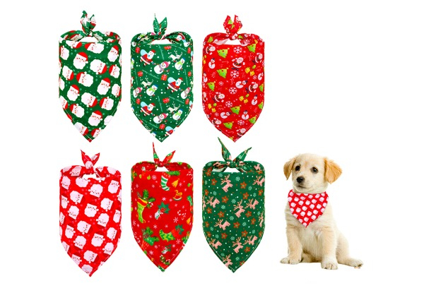 Two-Pack Pet Christmas Bandana - Five Styles Available