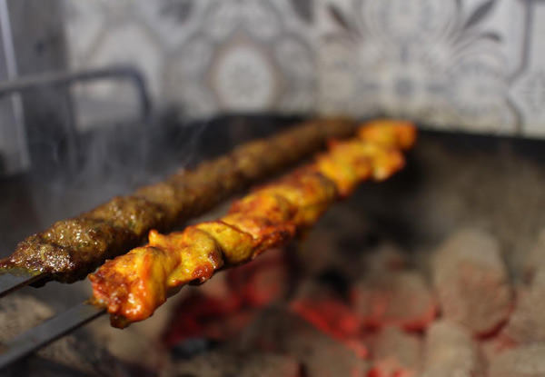Two Kebab Skewers & Naan Bread Per Person for Two People - Option for Two Kebab Skewers & Naan Bread Per Person for Four People