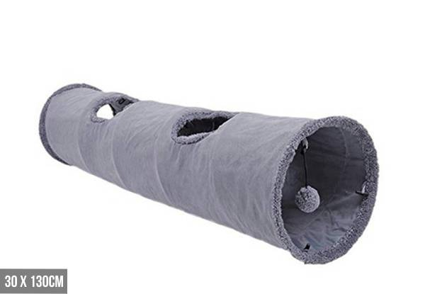 Collapsible Suede Pet Cat Tunnel - Two Sizes Available