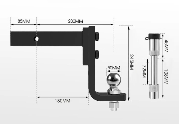 4000kg Heavy Duty Adjustable Tow Bar