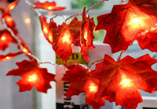 One String of Maple Leaf Lights - Options for Two or Four