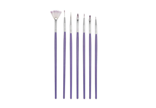 Seven-Piece Purple Nail Art Brush Set