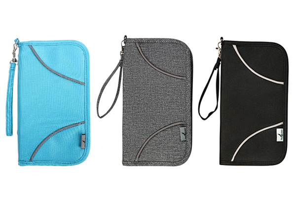 RFID Passport Zip Wallet - Three Colours Available