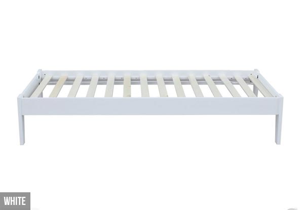 Wooden Slat Bed - Two Colours & Four Sizes Available