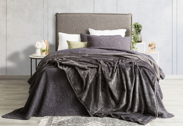 Renee Taylor Plush 380 GSM Ultra Soft Velvet Blanket - Available in Five Colours & Three Sizes