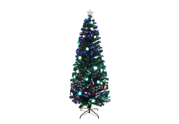 Optic Fibre Christmas Tree with Ball & Snow - Two Sizes Available
