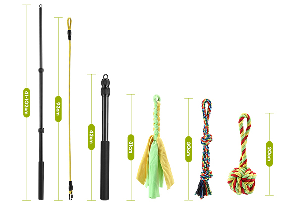 Dog's Retractable Interactive Flirt Toy Pole