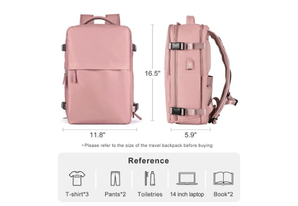 Travel Backpack with Shoe Compartment - Eight Colours Available