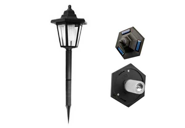 Outdoor Solar Power LED Light with Wall Mount & Ground Pole - Option for Two-Pack