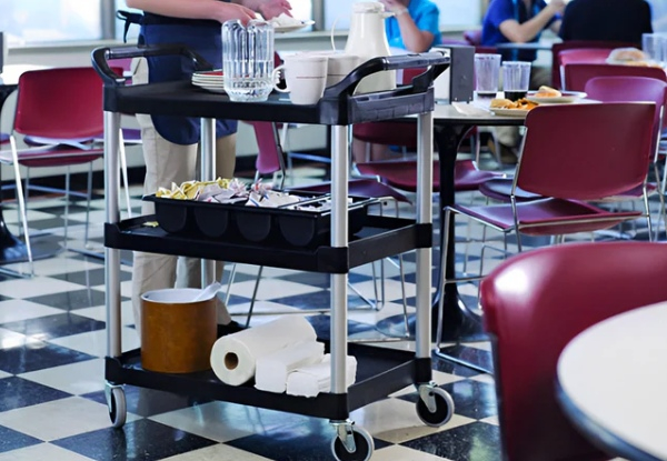 SOGA Three-Tier Portable Food Trolley with Wheels