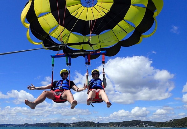 $149 for a 1200 Feet Tandem Parasail Flight for Two People Over the Bay of Islands incl. a Photo Package