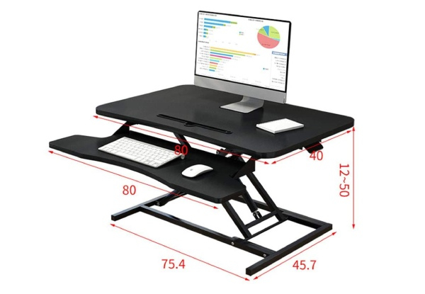 Adjustable Height Computer Desk with Keyboard Tray
