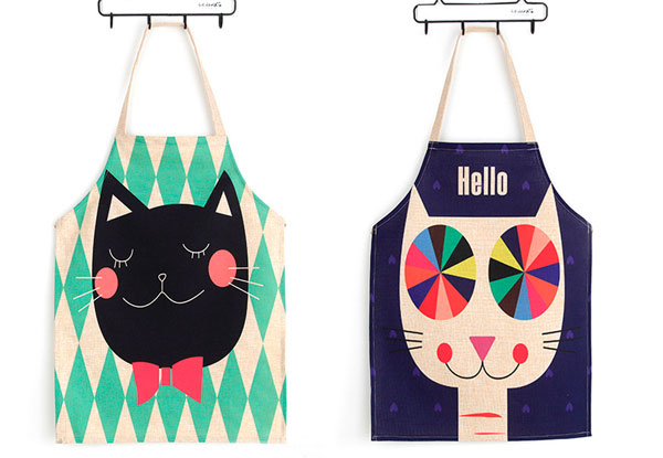 Cat Print Aprons - Two Styles & Sizes Available