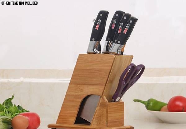 Bamboo Kitchen Counter Top Knife Block Holder