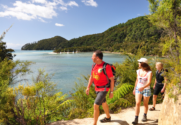 Three-Day All-Inclusive Abel Tasman National Park Self Guided Walk incl. All Meals (Breakfast, Lunch & Dinners) Beachfront Lodge Accommodation, Vista Cruise & Transfers - December 2024 to May 2025 Dates Available