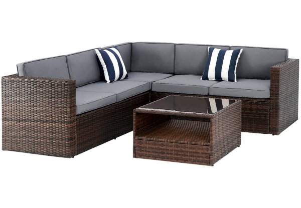 Four-Piece Solaura Patio Outdoor Sectional Sofa Set