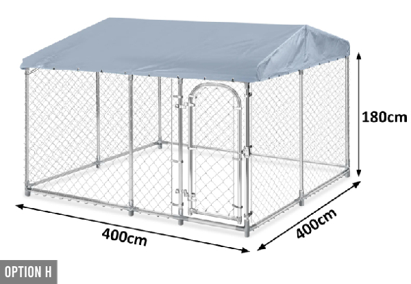 Outdoor Galvanised Steel Frame Dog Run Range - Eight Options Available